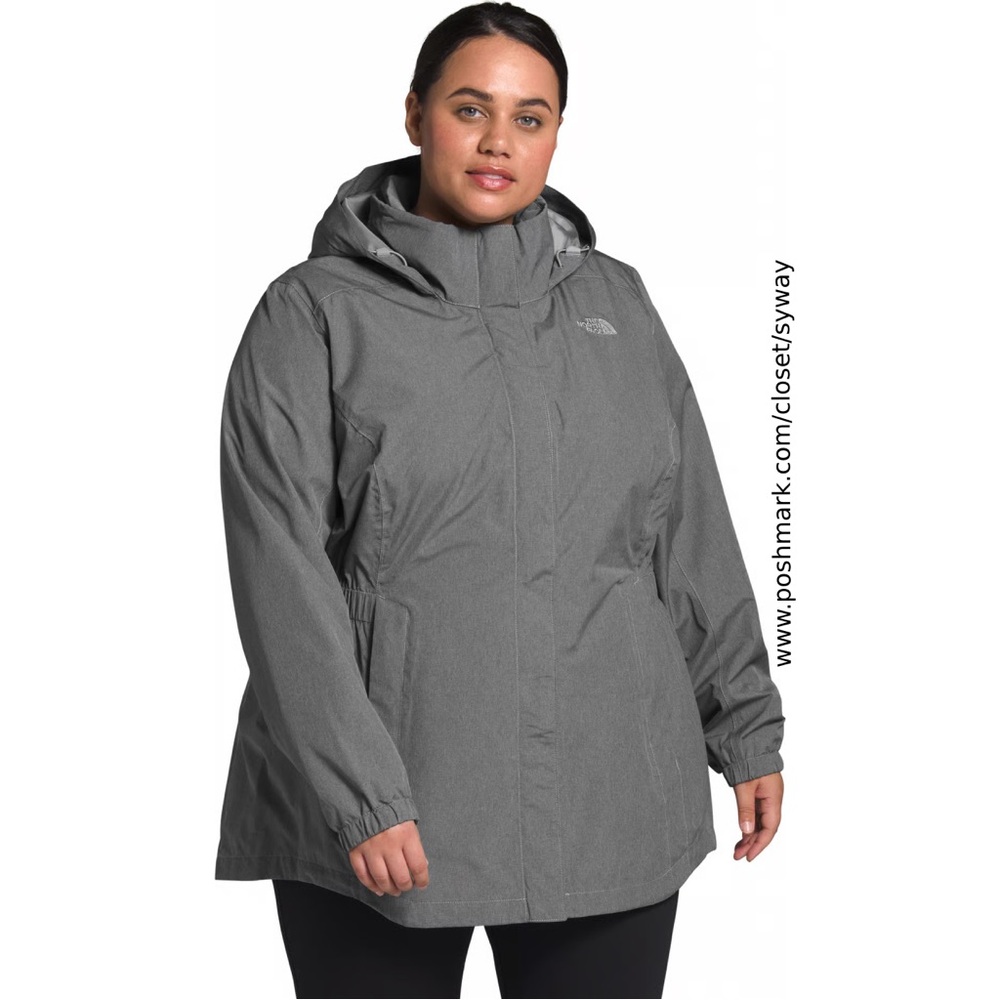 The North Face Gray Hooded Trench Coat